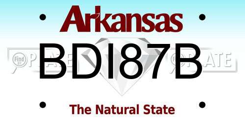 BDI87B Arkansas License Plate