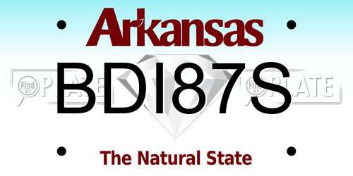 BDI87S Arkansas License Plate