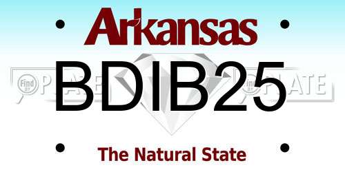 BDIB25 Arkansas License Plate