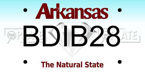 BDIB28 Arkansas License Plate