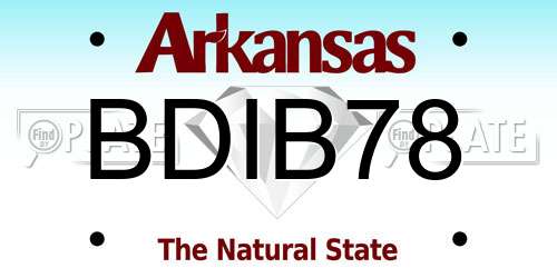 BDIB78 Arkansas License Plate