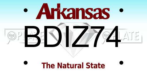 BDIZ74 Arkansas License Plate