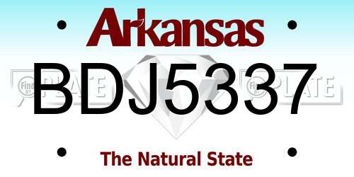 BDJ5337 Arkansas License Plate