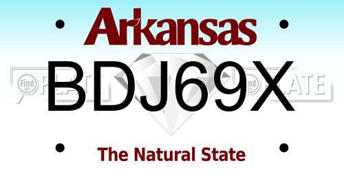 BDJ69X Arkansas License Plate