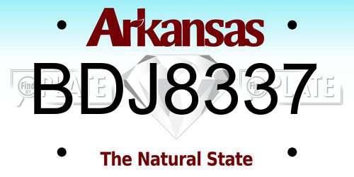 BDJ8337 Arkansas License Plate