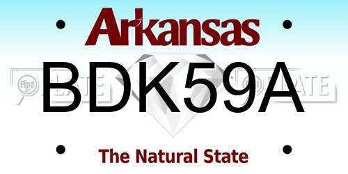 BDK59A Arkansas License Plate