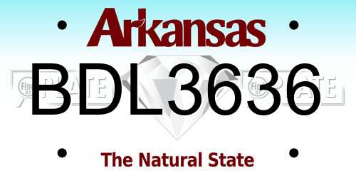 BDL3636 Arkansas License Plate