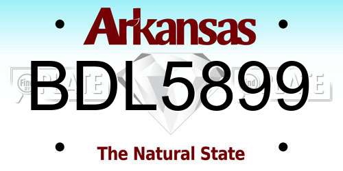 BDL5899 Arkansas License Plate