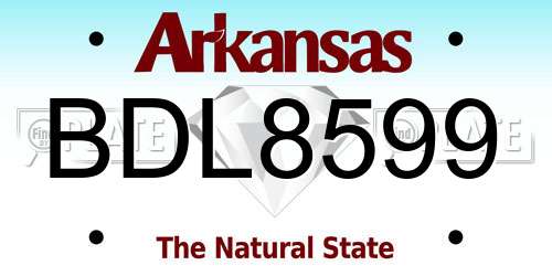 BDL8599 Arkansas License Plate