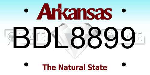 BDL8899 Arkansas License Plate