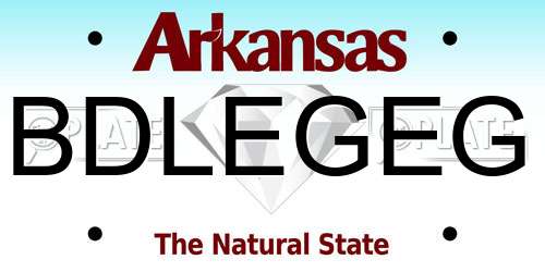 BDLEGEG Arkansas License Plate