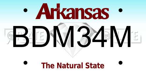 BDM34M Arkansas License Plate