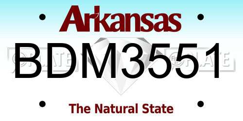 BDM3551 Arkansas License Plate
