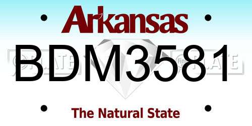BDM3581 Arkansas License Plate