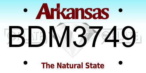 BDM3749 Arkansas License Plate