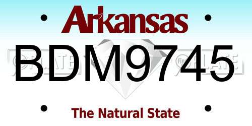 BDM9745 Arkansas License Plate
