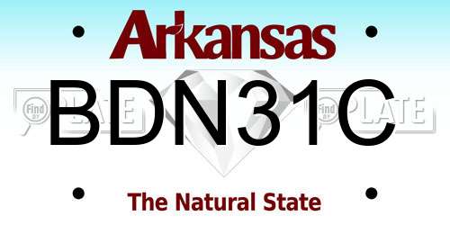 BDN31C Arkansas License Plate