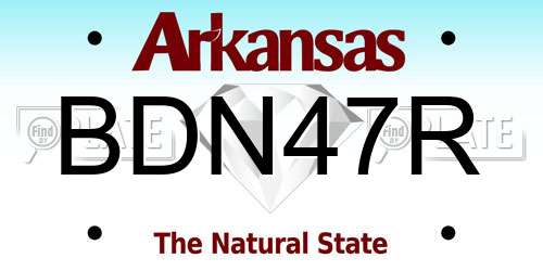 BDN47R Arkansas License Plate