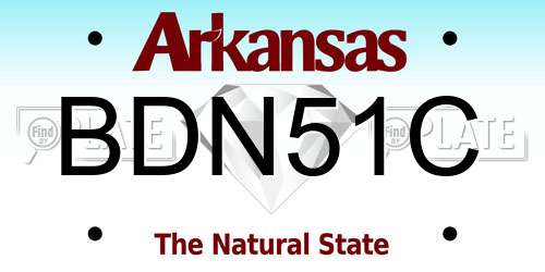 BDN51C Arkansas License Plate