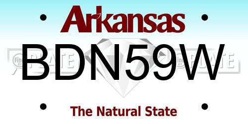 BDN59W Arkansas License Plate