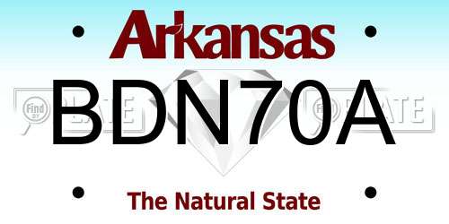 BDN70A Arkansas License Plate