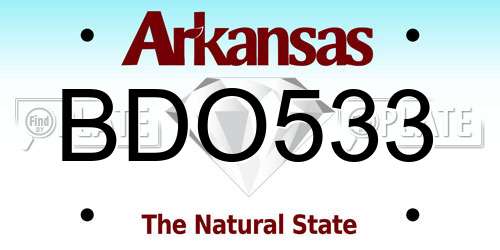 BDO533 Arkansas License Plate