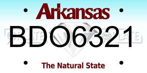 BDO6321 Arkansas License Plate