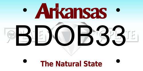 BDOB33 Arkansas License Plate