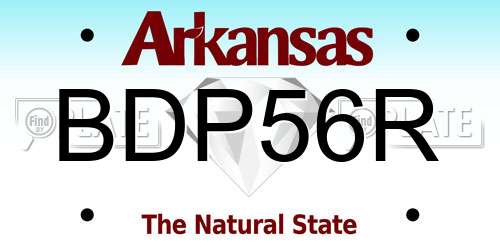 BDP56R Arkansas License Plate
