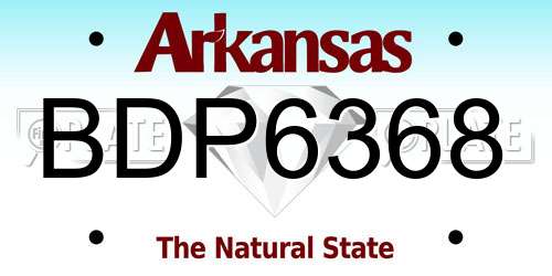 BDP6368 Arkansas License Plate