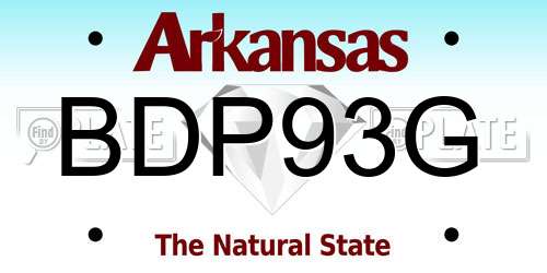 BDP93G Arkansas License Plate