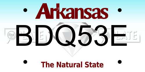 BDQ53E Arkansas License Plate