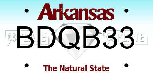 BDQB33 Arkansas License Plate