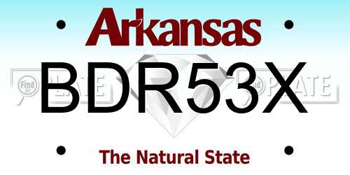 BDR53X Arkansas License Plate
