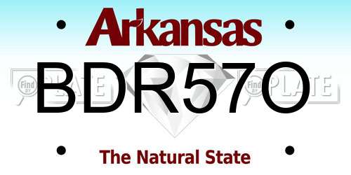 BDR57O Arkansas License Plate