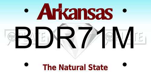 BDR71M Arkansas License Plate