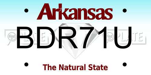 BDR71U Arkansas License Plate