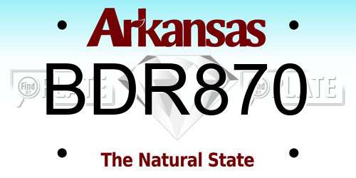 BDR870 Arkansas License Plate