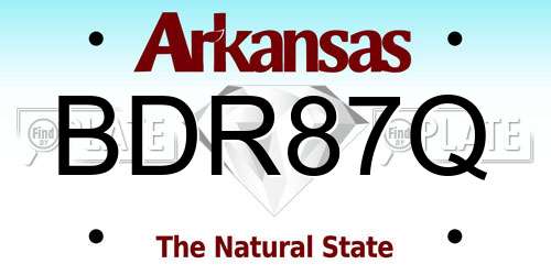 BDR87Q Arkansas License Plate