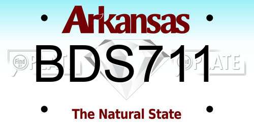 BDS711 Arkansas License Plate