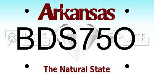 BDS75O Arkansas License Plate
