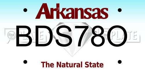 BDS78O Arkansas License Plate