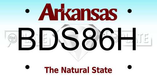 BDS86H Arkansas License Plate