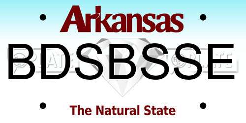 BDSBSSE Arkansas License Plate