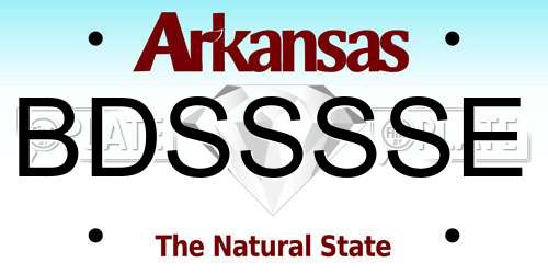 BDSSSSE Arkansas License Plate