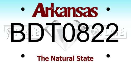 BDT0822 Arkansas License Plate
