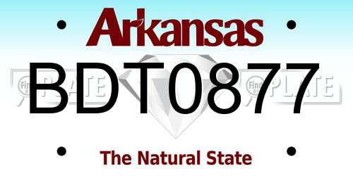 BDT0877 Arkansas License Plate