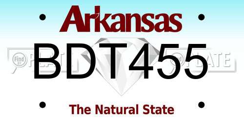BDT455 Arkansas License Plate