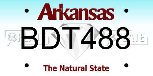 BDT488 Arkansas License Plate