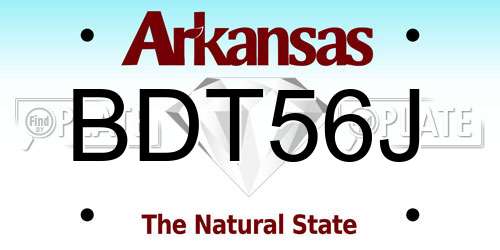 BDT56J Arkansas License Plate